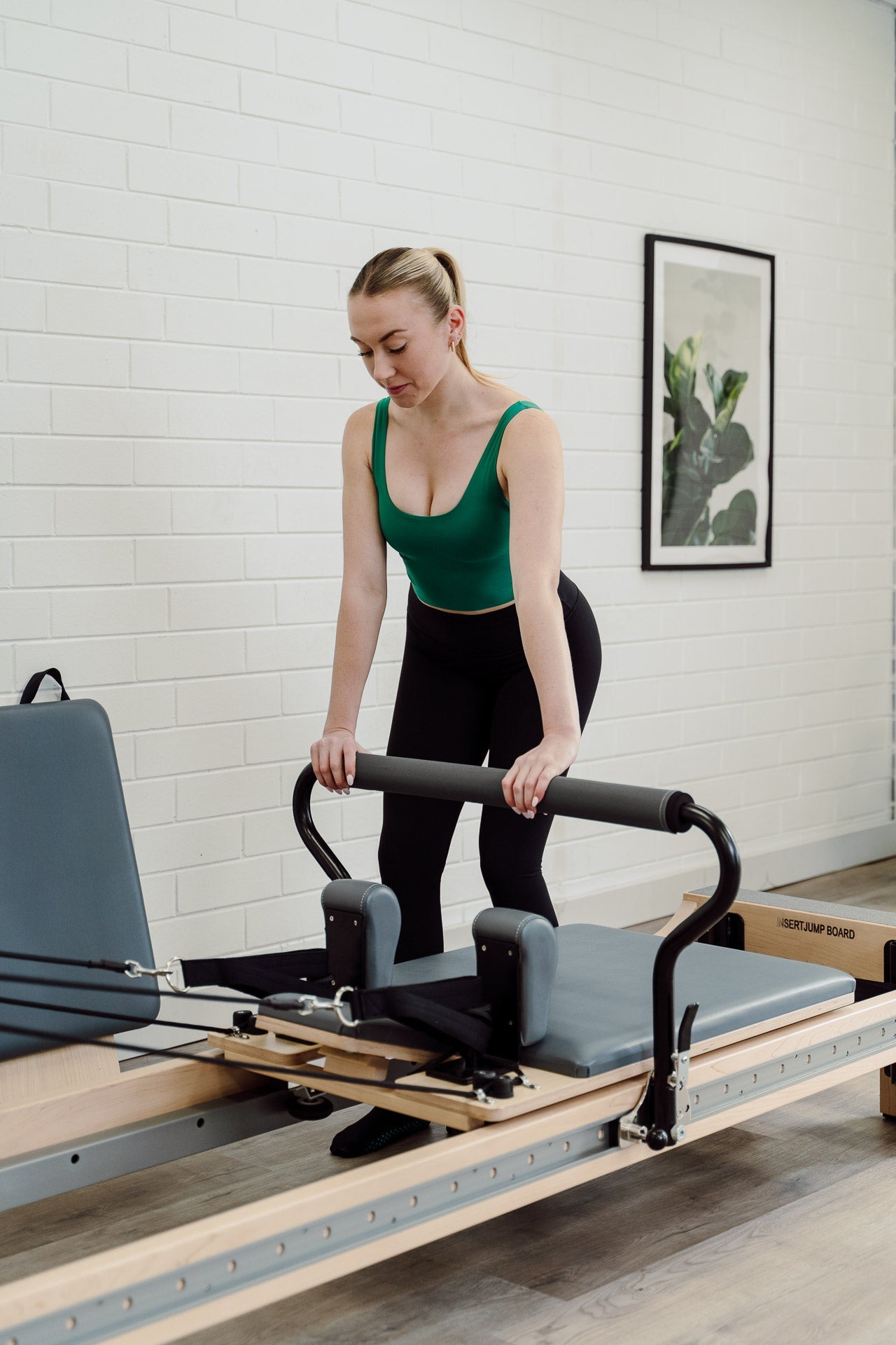 Elite Wood Reformer with Full Sliding Footbar- Grey
