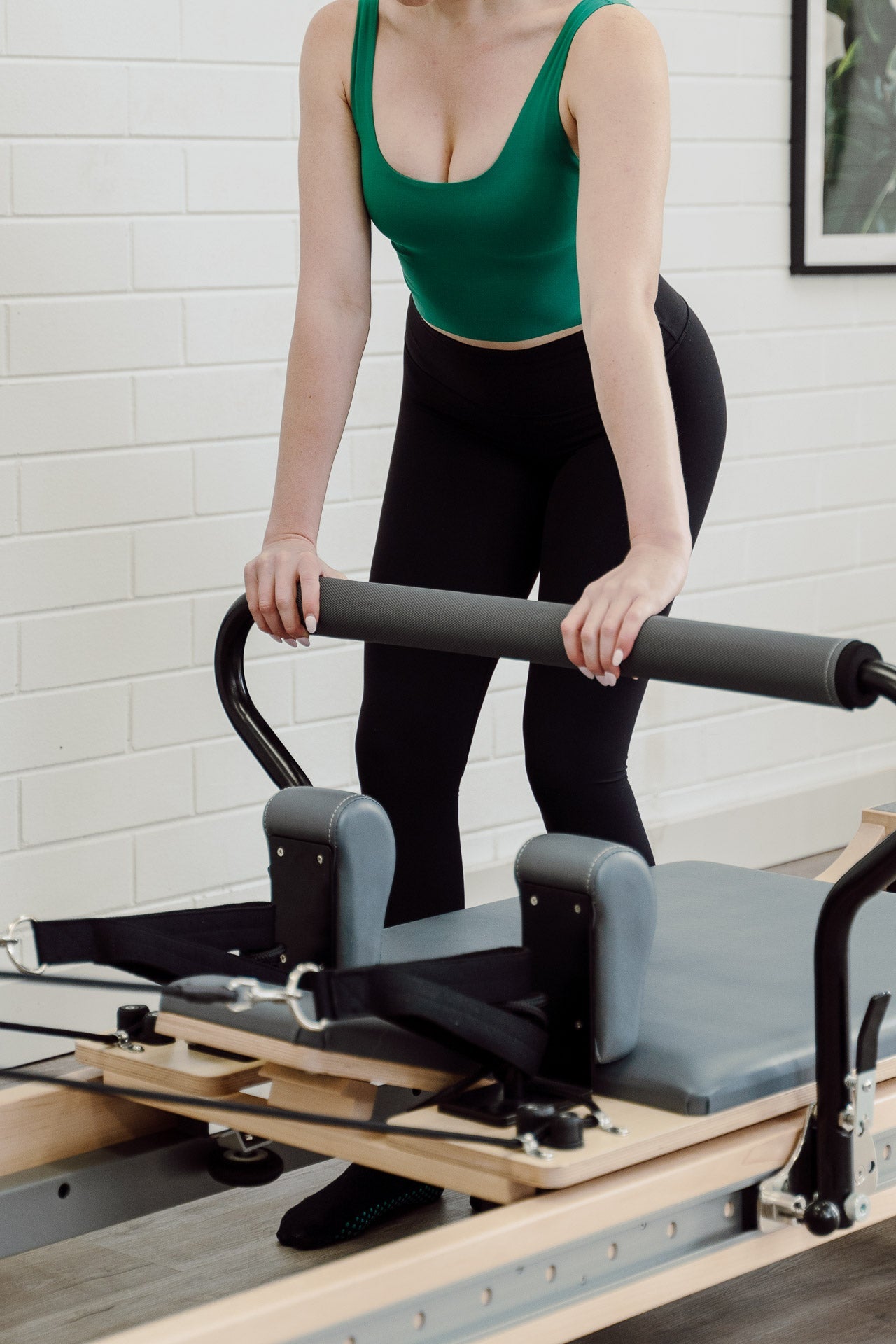 Elite Wood Reformer with Full Sliding Footbar- Grey