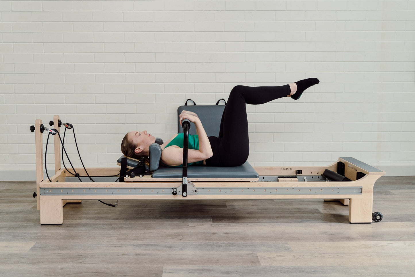 Elite Wood Reformer with Full Sliding Footbar- Grey