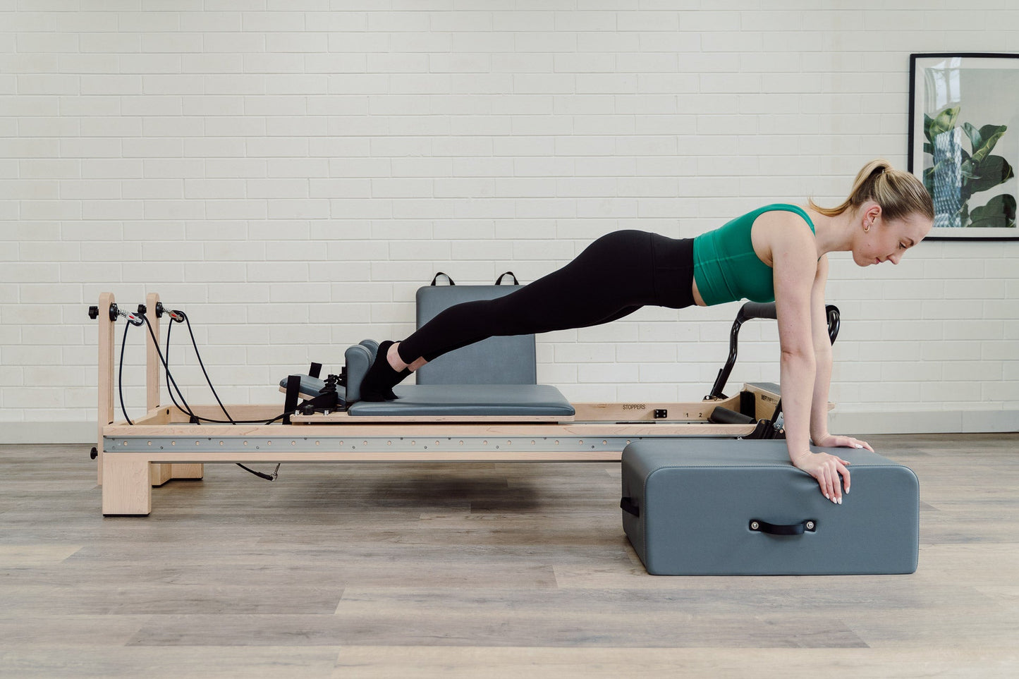 Elite Wood Reformer with Full Sliding Footbar- Grey
