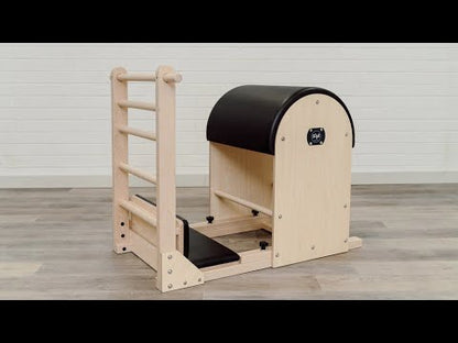 Ladder Barrel with Wood Frame- Black